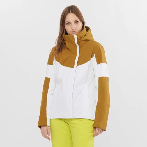 White / Brown Salomon Speed Women's Insulated Jackets | PH 87610B